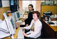 Плотников (слева), Пушкарёва - создатели электронной базы данных репрессированных.